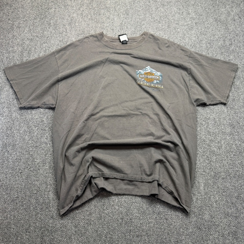 Harley-Davidson Skagway Alaska Chilkoot Pass Graphic T-Shirt Mens 2XL Gray 2018